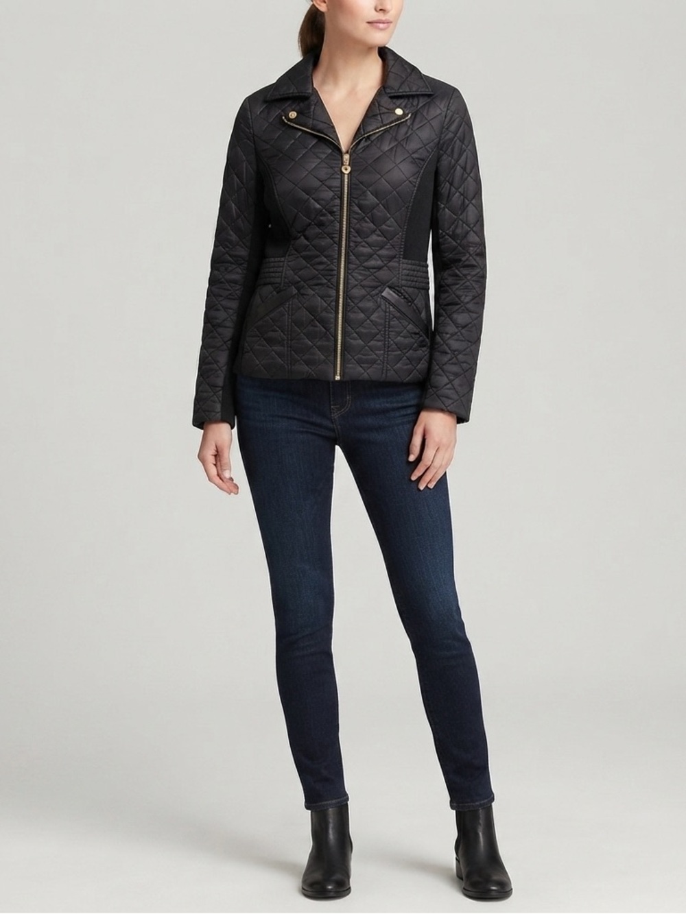 Marc New York Andrew Marc Coat Women’s Size Medium Black Gold Quilted